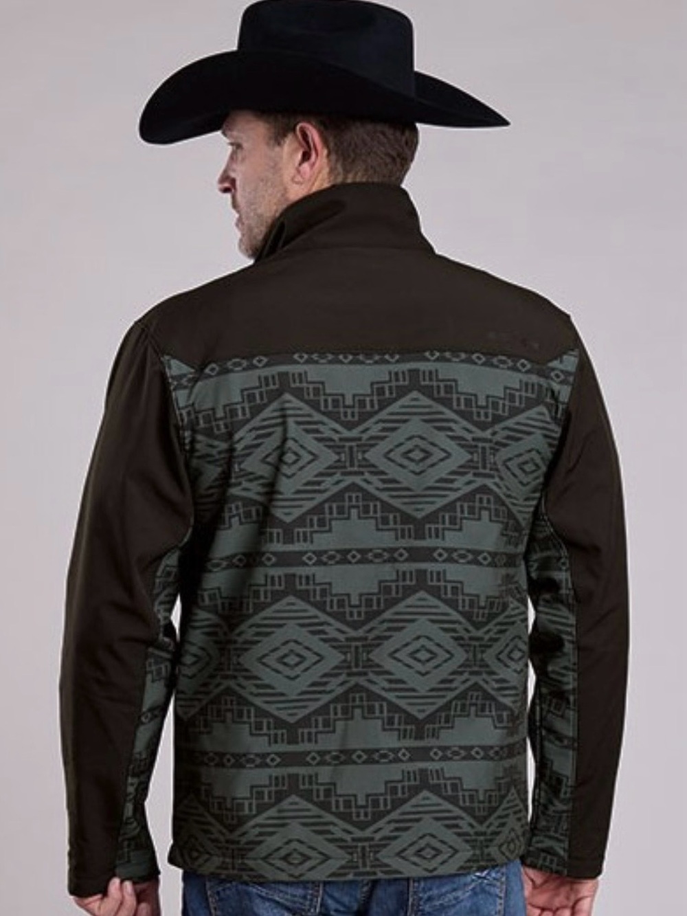 🌟NWT🌟 Roper Mens Black Aztec Softshell Jacket - Picture 2 of 13